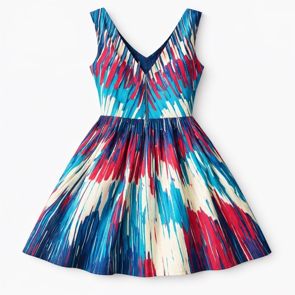 Anthropologie Plentyby Tracy Reese Fit and Flare Abstract Patterned Dress Size 2